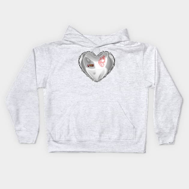 Love forever to heart Kids Hoodie by Aassu Anil